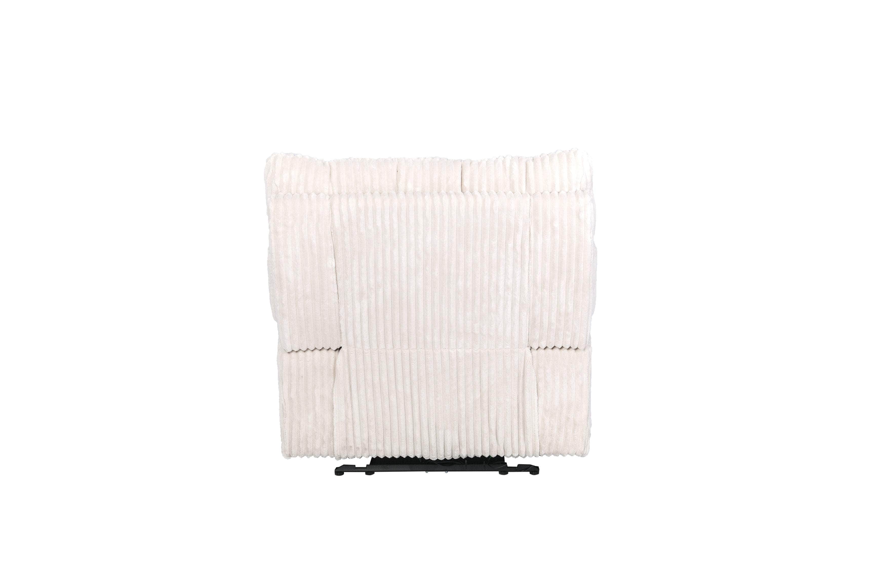 Halton Fabric Power Recliner Chair with Adjustable Headrest Wings in Creme