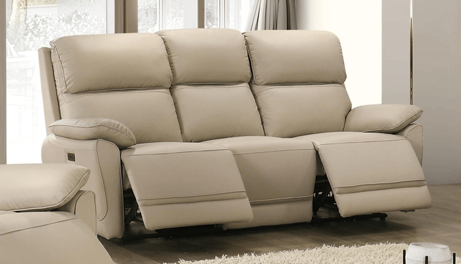 Pending - IFDC Reclining Sofas Cream Beige Beckett Power Recliner Sofa - Available in 3 Colours