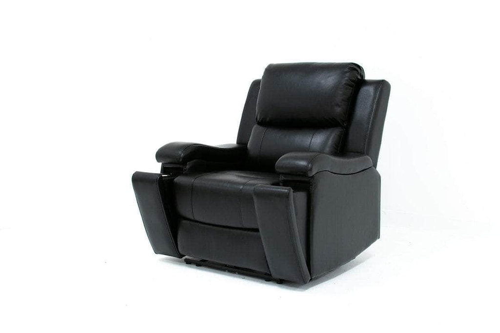 Mississauga Black Leather Gel Power Recliner Living Room Collection