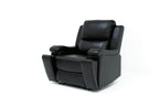 Mississauga Black Leather Gel Power Recliner Living Room Collection