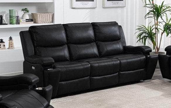 Mississauga Black Leather Gel Power Recliner Living Room Collection