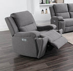 Mississauga Grey Fabric Power Recliner Living Room Collection
