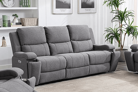 Mississauga Grey Fabric Power Recliner Living Room Collection