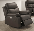 Pending - IFDC Winslow Power Recliner Leather Chair in Dark Chocolate
