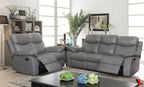 Aveon 2 Piece Pillow Top Arm Reclining Sofa and Loveseat Set in Leather Match - Available in 2 Colours