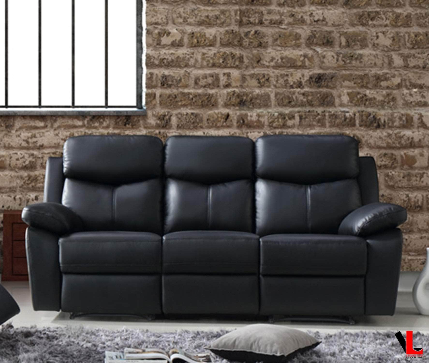 Aveon 83" Pillow Top Arm Reclining Sofa in Leather Match - Available in 2 Colours