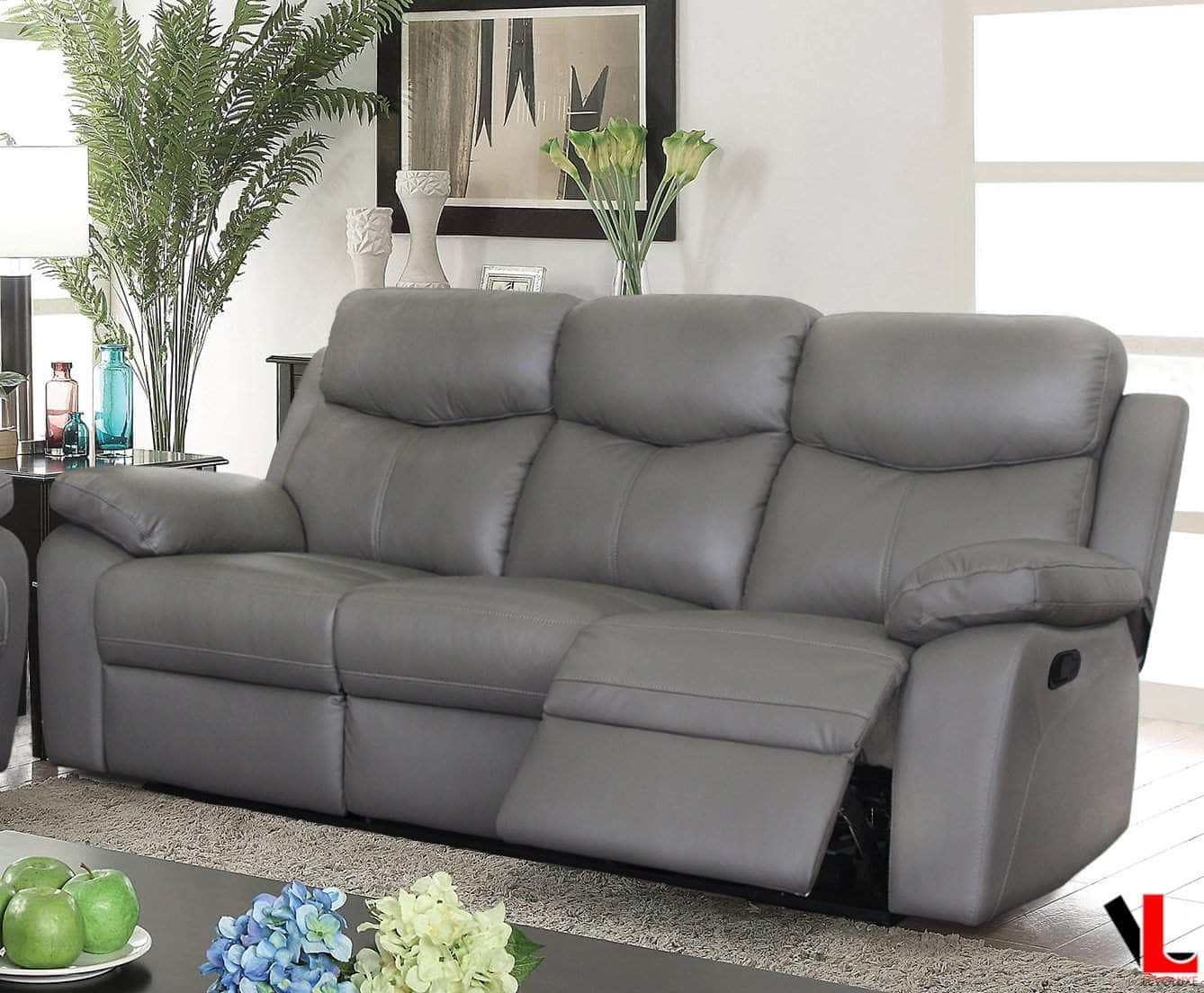 Aveon 83" Pillow Top Arm Reclining Sofa in Leather Match - Available in 2 Colours