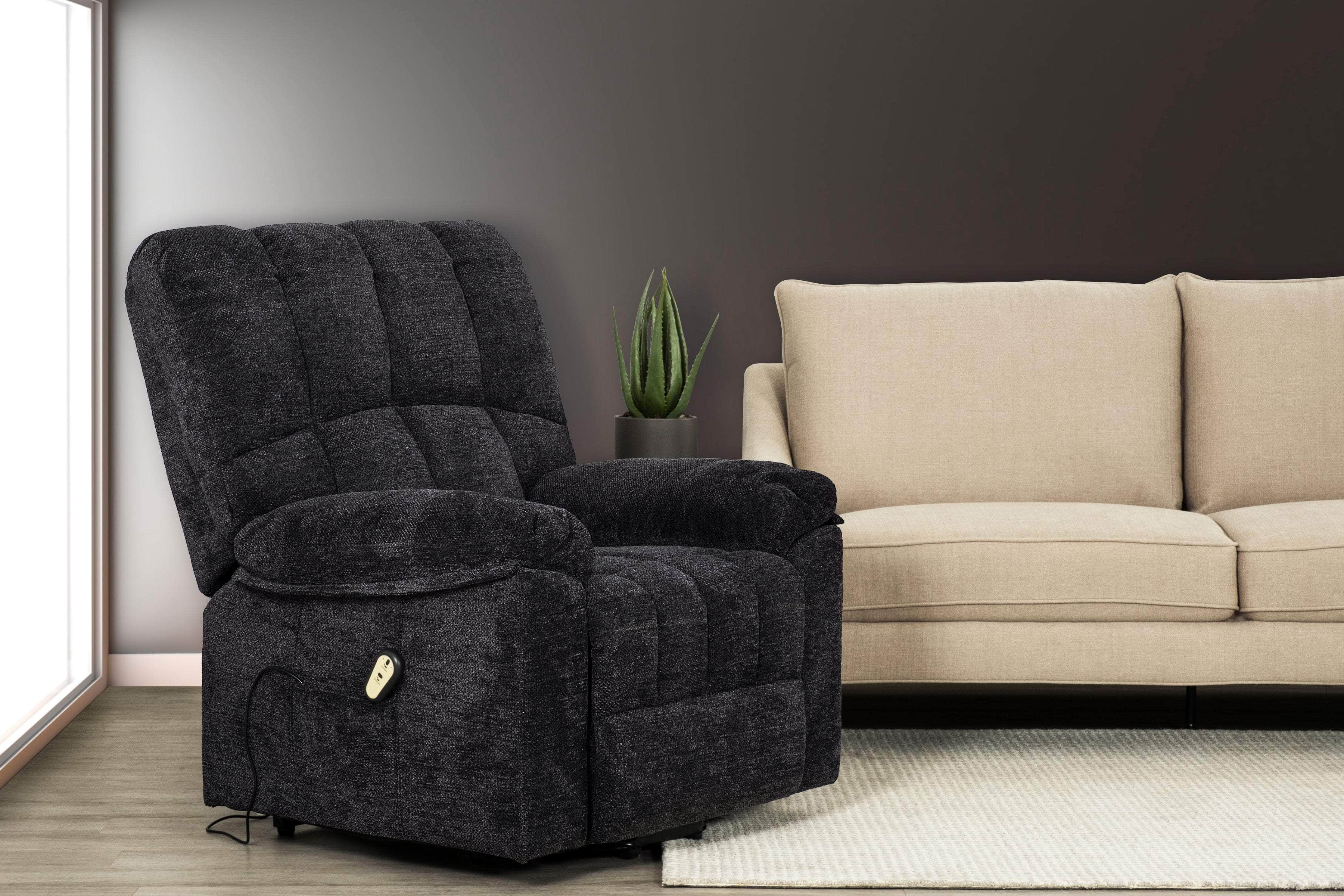 Arnold Power Lift Reclining Chair in Dark Grey