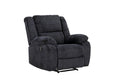 Arthur Pillow Top Arm Rocker Reclining Chair in Dark Grey