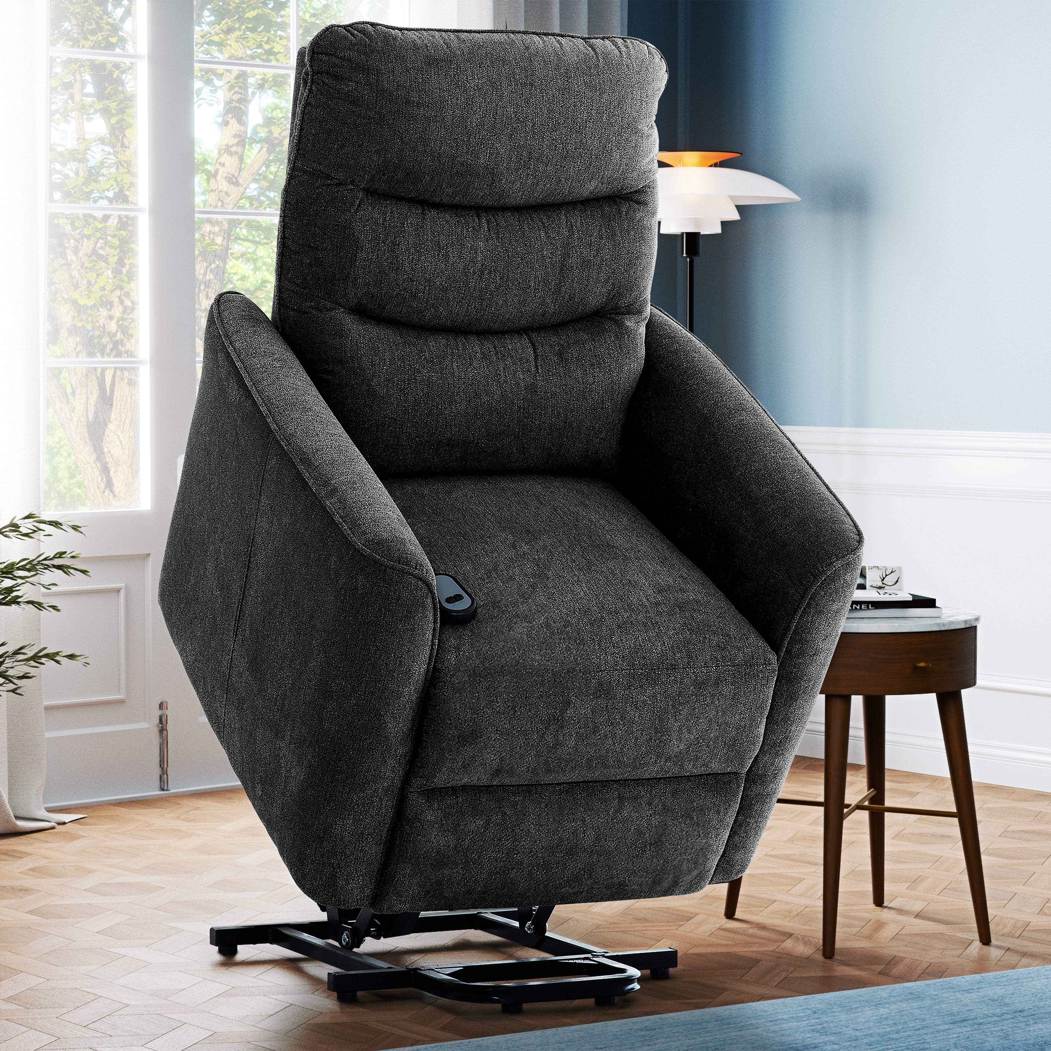 Denver Power Reclining Lift Chair in Linen Dark Grey